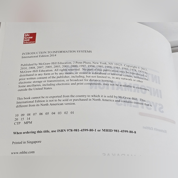 Introduction To Information Systems Softcover Textbook 16th Ed. O'Brien, Marakas - Picture 5 of 8